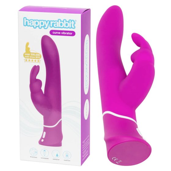Happyrabbit Curve - vibrator pentru clitoris rezistent la apă, alimentat de baterii (violet)