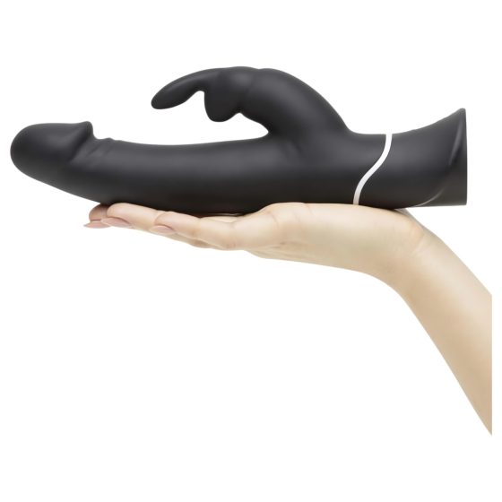 Happyrabbit Realistic - vibrator rezistent la apă, reîncărcabil, cu baghetă (negru)