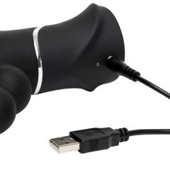   Happyrabbit Triple - vibrator reîncărcabil pentru clitoris și pârghie anală (negru)