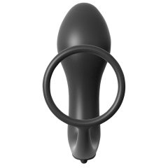 Analfantasy - vibrator anal cu inel pentru penis (negru)