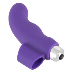 SMILE Finger - vibrator cu degetul din silicon ondulat (mov)