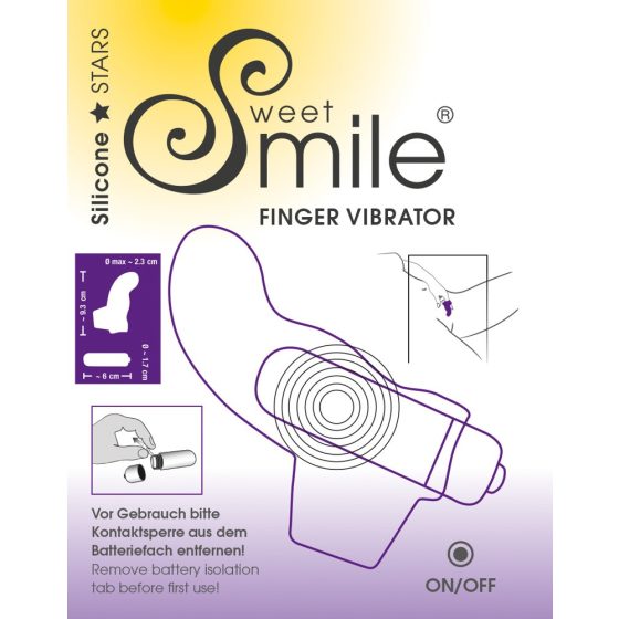 SMILE Finger - vibrator cu degetul din silicon ondulat (mov)