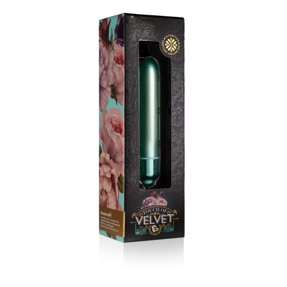 Touch of Velvet - mini vibrator tip ruj (cu 10 ritmuri) - verde