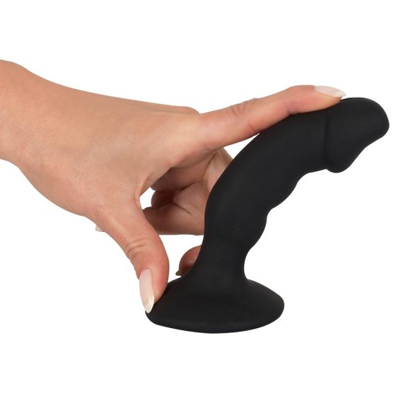 Black Velvet - vibrat de analcu forma de penis, cu baterie (negru)
