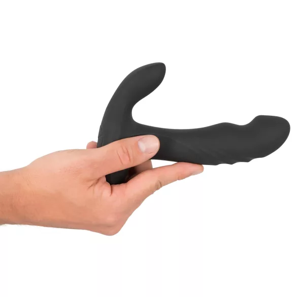 Rebel - vibrator masaj prostată cu bile rotative - silicon negru