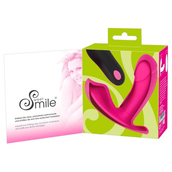 SMILE Panty - vibrator reîncărcabil, cu control radio, pentru fixare (roz)
