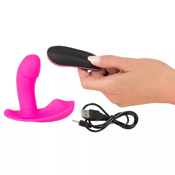 SMILE - Vibrator cu curea wireless reîncărcabil - roz