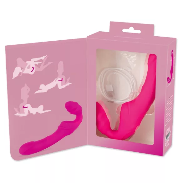 You2Toys - Double2Teaser - vibrator cu prindere fără chingi (roz)
