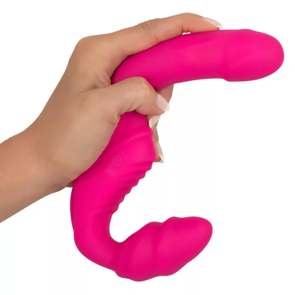 Double2Teaser - vibrator strap-on fără curea - roz