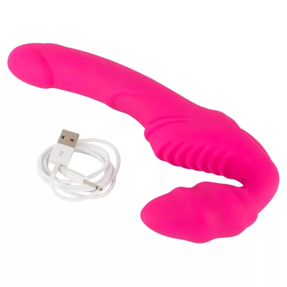 You2Toys - Double2Teaser - vibrator cu prindere fără chingi (roz)