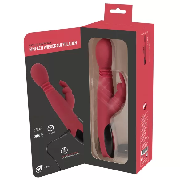 You2Toys Massager - vibrator pentru punctul G cu mișcări de împingere și rotație, cu încălzire (roșu)