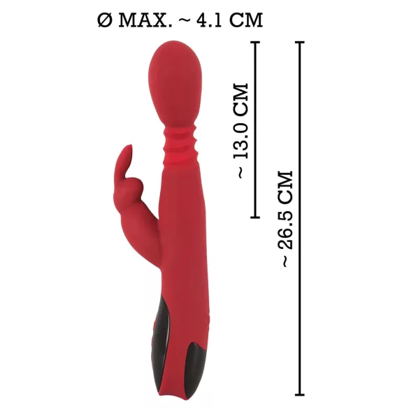 You2Toys Massager - vibrator pentru punctul G cu mișcări de împingere și rotație, cu încălzire (roșu)