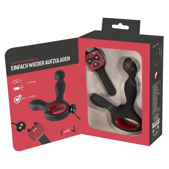 You2Toys - vibrator prostată rotativ cu încălzire - silicon negru
