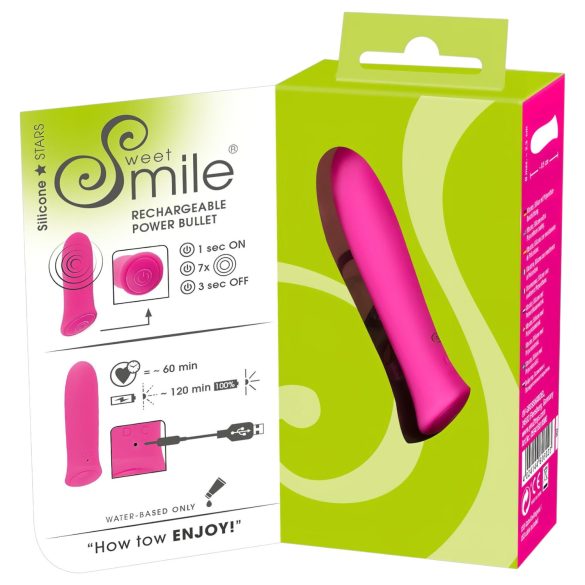 SMILE - mini vibrator puternic reîncărcabil - roz