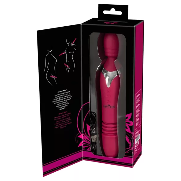 Javida Thrusting - vibrator masaj 3 în 1 (roșu)