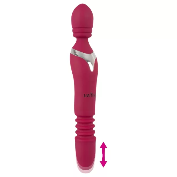 Javida Thrusting - vibrator masaj 3 în 1 - roșu