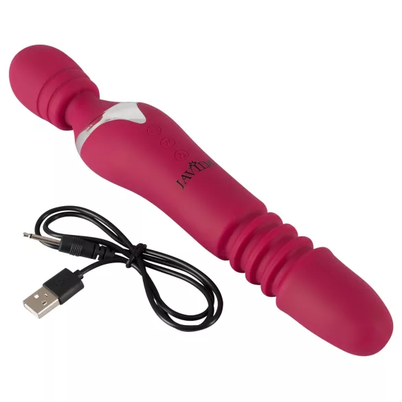 Javida Thrusting - vibrator masaj 3 în 1 - roșu