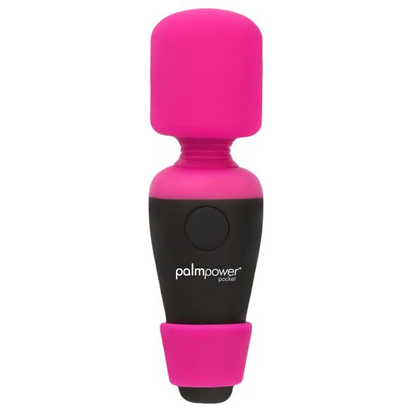 PalmPower - mini vibrator de masaj tip wand - roz-negru