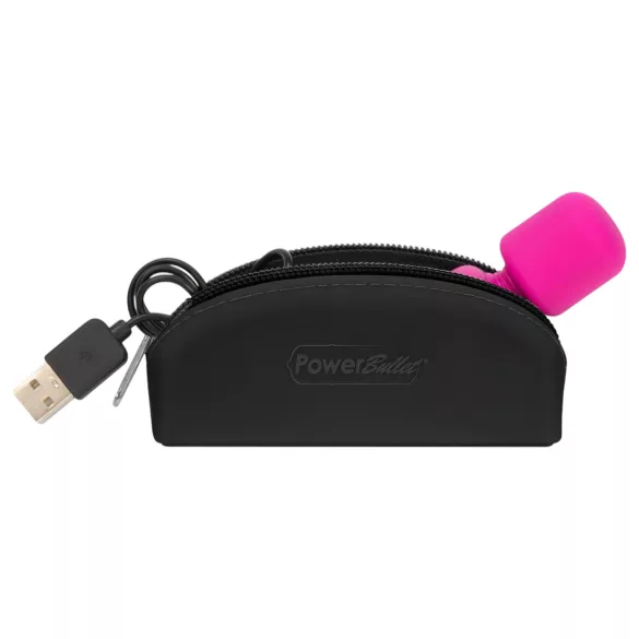PalmPower - mini vibrator de masaj tip wand - roz-negru