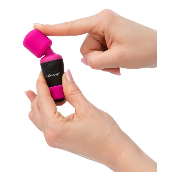 PalmPower - mini vibrator de masaj tip wand - roz-negru