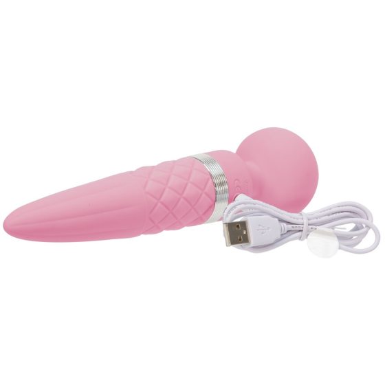 Pillow Talk Sultry - vibrator roz cu încălzire și 2 motoare pentru masaj
