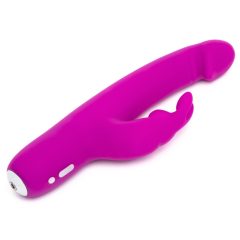   Happyrabbit Realistic Slim - vibrator cu acumulator și braț pentru clitoris (violet)