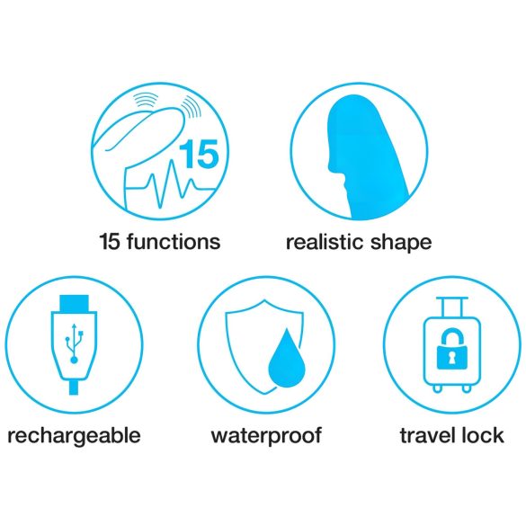 Vibrator Slim realist Happyrabbit cu braț clitoral, reîncărcabil (mov)