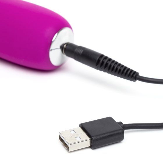 Happyrabbit Realistic Slim - vibrator cu acumulator și braț pentru clitoris (violet)