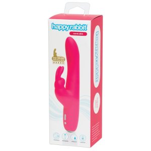 Happyrabbit Curve Slim - vibrator impermeabil cu cartuș de clitoris și baterie (roz)
