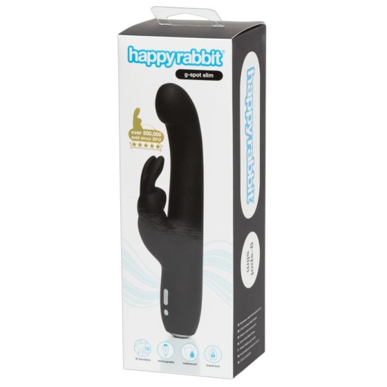 Happyrabbit G-Spot Slim - vibrator pentru clitoris rezistent la apă (negru)