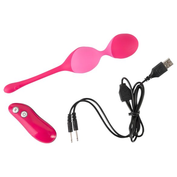 SMILE - ou vibrator cu telecomandă - bile pentru exerciții Kegel 82g roz