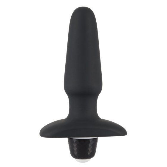 SMILE Buttplug - vibrator anal, cu acumulator, din silicon (negru)