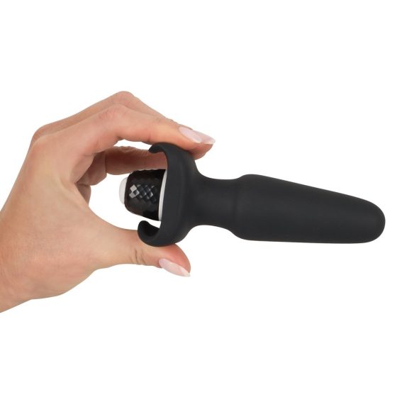 SMILE Buttplug - vibrator anal, cu acumulator, din silicon (negru)
