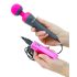 PalmPower Wand - vibrator masaj cu powerbank - roz-gri