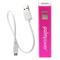   PalmPower Wand - Vibrator de masaj cu USB și powerbank (roz-gri)