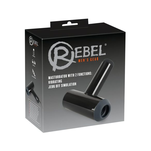 Rebel - masturbator vibrator cu mișcare în sus și în jos (negru)
