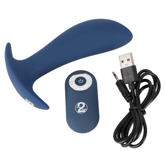You2Toys - Dop cu vibratii anale, radio, cu baterie (albastru)