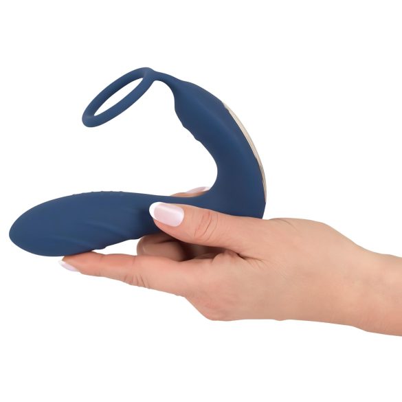 You2Toys - Vibrator anal pentru prostată cu inel penian - silicon albastru