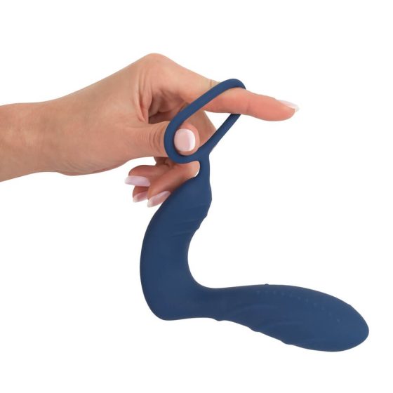 You2Toys Prostata Plug - vibrator anal cu telecomandă și inel pentru penis (albastru)