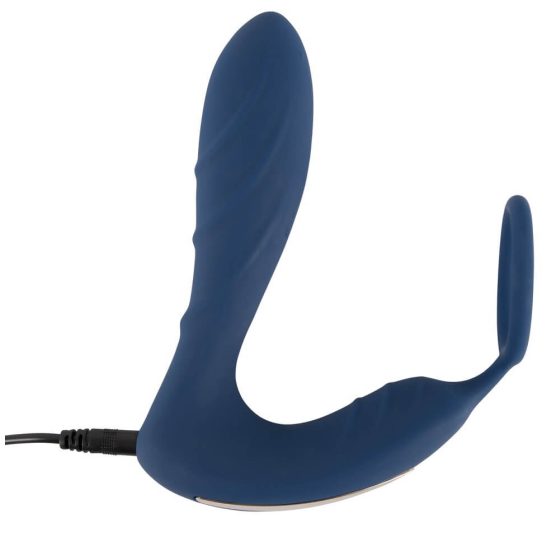 You2Toys Prostata Plug - vibrator anal cu telecomandă și inel pentru penis (albastru)