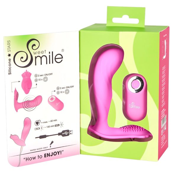 Smile - Vibrator portabil cu curea - comandă radio - reîncărcabil - roz