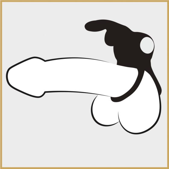 Happyrabbit Cock - inel pentru penis și testicule, impermeabil și reîncărcabil (negru)