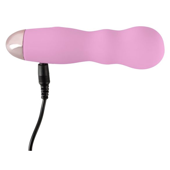 Cuties Mini Rose - vibrator reîncărcabil cu valuri - silicon roz
