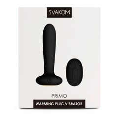   Svakom Primo - Vibrator anal reîncărcabil, rezistent la apă, cu încălzire (negru)