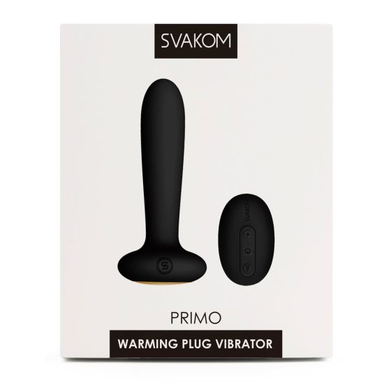 Svakom Primo - Vibrator anal reîncărcabil, rezistent la apă, cu încălzire (negru)