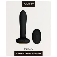   Svakom Primo - vibrator anal reîncărcabil, rezistent la apă, încălzit (negru)