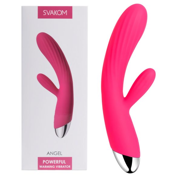 Svakom Angel - vibrator rezistent la apă, încălzire, braț clitorial (roșu)