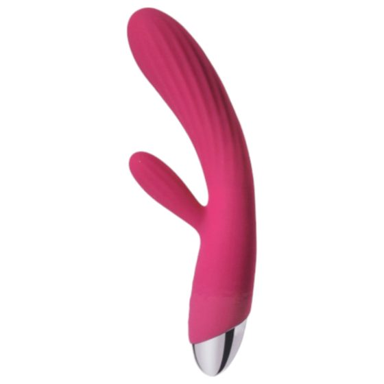 Svakom Angel - vibrator impermeabil cu funcție de încălzire și braț clitoridian (roșu)