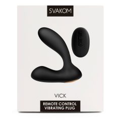   Svakom Vick - vibrator impermeabil pentru prostată și punctul G (negru)