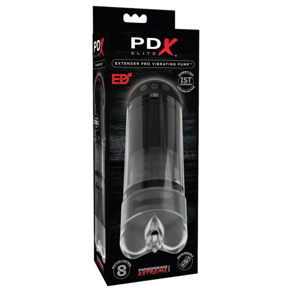 PDX Elite Extender Pro - dispozitiv de aspirație și vibrație (negru)